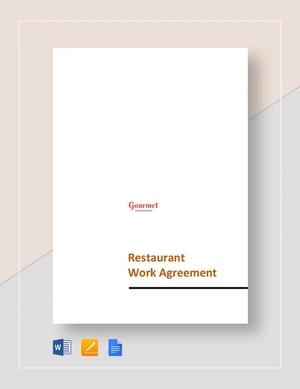 Restaurant Work Agreement Template