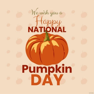 National Pumpkin Day Greeting Card Vector