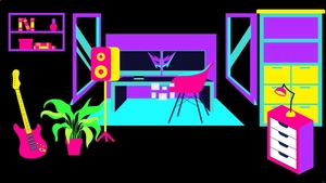 Neon Room Background