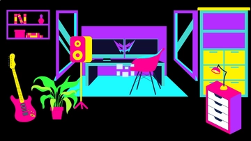 Free Neon Room Background Template to Edit Online