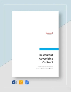 Restaurant Advertising Contract Template