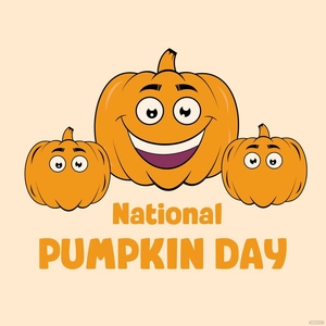 National Pumpkin Day Cartoon Vector