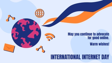 Free International Internet Day Wishes Background Template to Edit Online