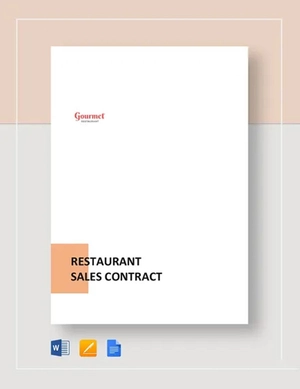 Restaurant Sales Contract Template