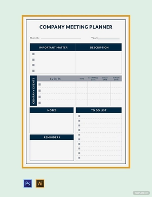 Company Meeting Planner Template