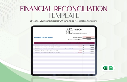 Financial Reconciliation Template