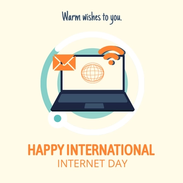 Free International Internet Day Wishes Clipart Template to Edit Online