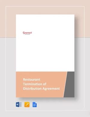Restaurant Termination of Distribution Agreement Template