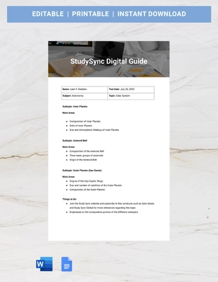Study Sync Digital Guide Template