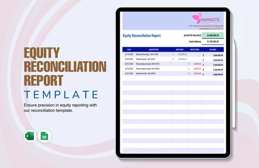 Equity Reconciliation Report Template
