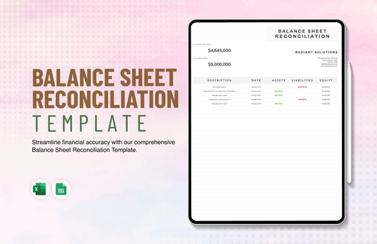 Balance Sheet Reconciliation Template