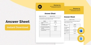 Answer Sheet Template Answer Sheet Template