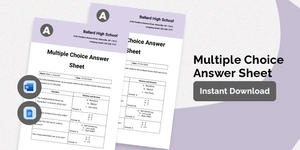 Multiple Choice Answer Sheet Template