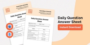 Daily Question Answer Sheet Template