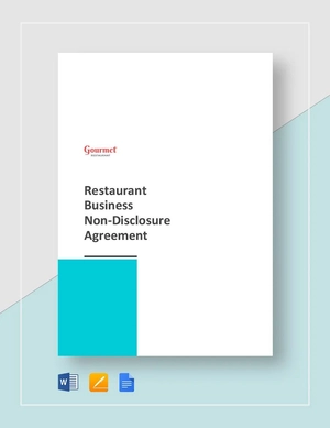 Restaurant Business Non Disclosure Agreement Template