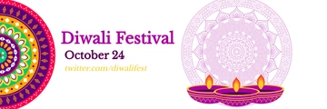 Free Diwali Twitter Banner Template to Edit Online