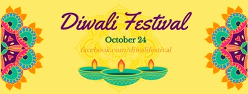 Free Diwali Facebook Cover Banner Template to Edit Online