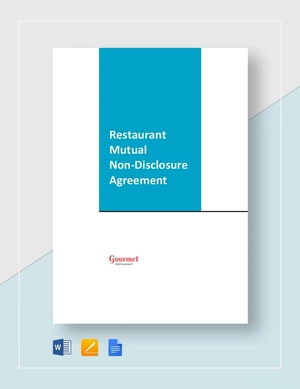 Restaurant Mutual Nondisclosure Agreement Template