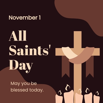 Free All Saints' Day Whatsapp Post Template to Edit Online