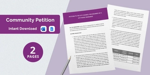 Petition Sheet Template