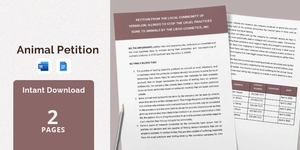 Animal Petition Template