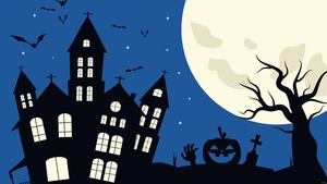 Halloween Blue Background