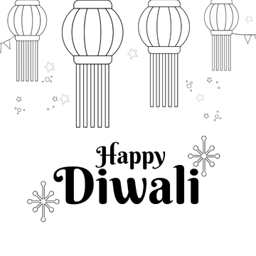 Free Diwali Sketch Clipart Template to Edit Online