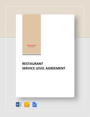 Restaurant Service Level Agreement Template