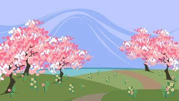 Free Spring Anime Background Template to Edit Online