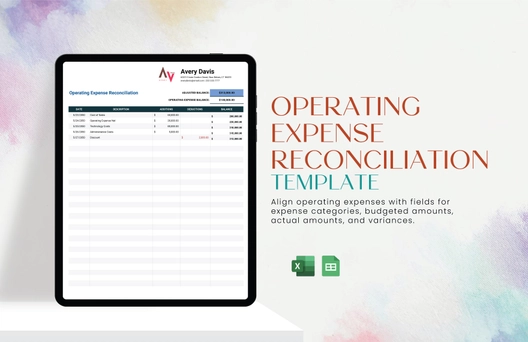Operating Expense Reconciliation Template