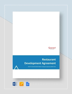 Restaurant Development Agreement Template