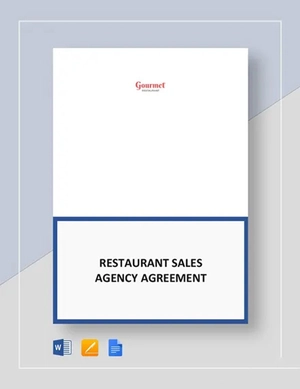 Restaurant Sales Agency Agreement Template