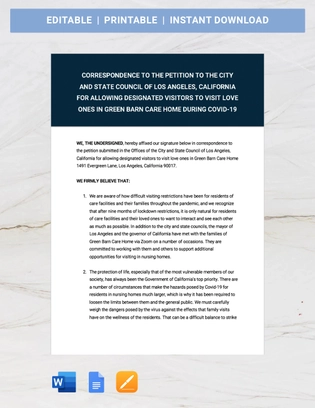 Closed Petition Template