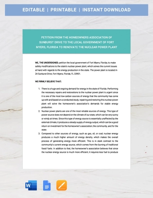 HOA Petition Template