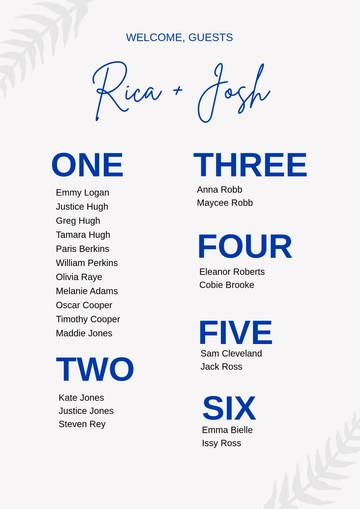 Free Modern Table Seating Chart Template to Edit Online