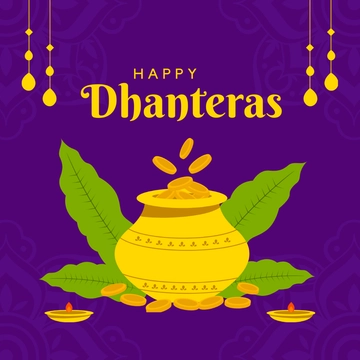 Free Dhanteras Day Clipart Template to Edit Online