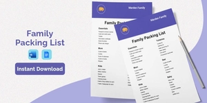 Family Packing List Template Family Packing List Template