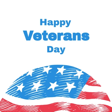 Free Veterans Day Chalk Design Clipart Template to Edit Online