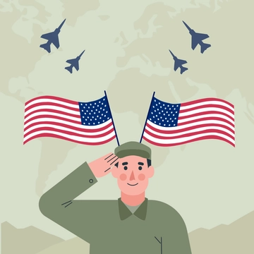 Free Veterans Day Flat Design Clipart Template to Edit Online