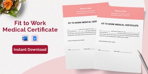 Fit To Work Medical Certificate Template