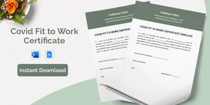 Covid Fit To Work Certificate Template