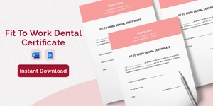 Fit To Work Dental Certificate Template