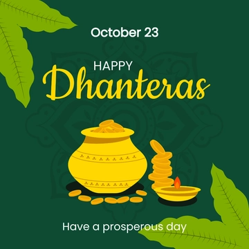 Free Dhanteras Instagram Post Template to Edit Online