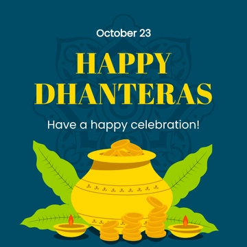 Free Dhanteras WhatsApp Post Template to Edit Online