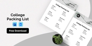 College Packing List Template College Packing List Template