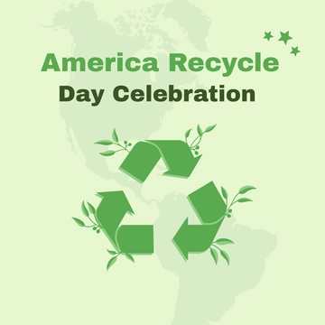 Free America Recycles Day Celebration Clipart Template to Edit Online