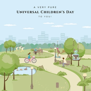 Universal Children’s Day Greeting Card Vector