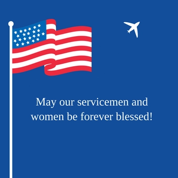Free Veterans Day Wishes Clipart Template to Edit Online