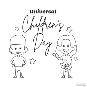 Universal Children’s Day Drawing Vector