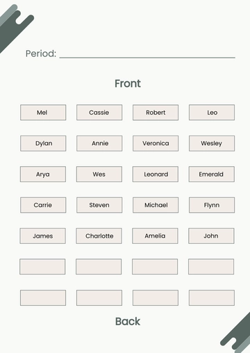 Free Generic Classroom Seating Chart Template to Edit Online